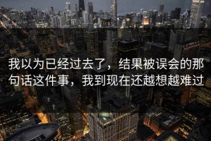 我以为已经过去了，结果被误会的那句话这件事，我到现在还越想越难过