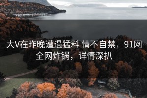 大V在昨晚遭遇猛料 情不自禁，91网全网炸锅，详情深扒