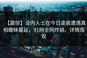 【震惊】业内人士在今日凌晨遭遇真相暧昧蔓延，91网全网炸锅，详情围观